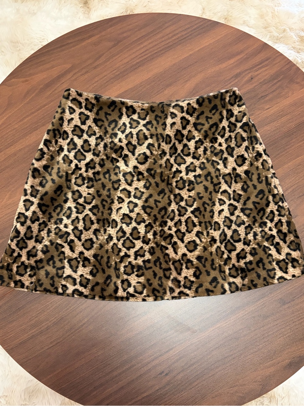 Vintage Leopard Print Skater Skirt - Brown & Black